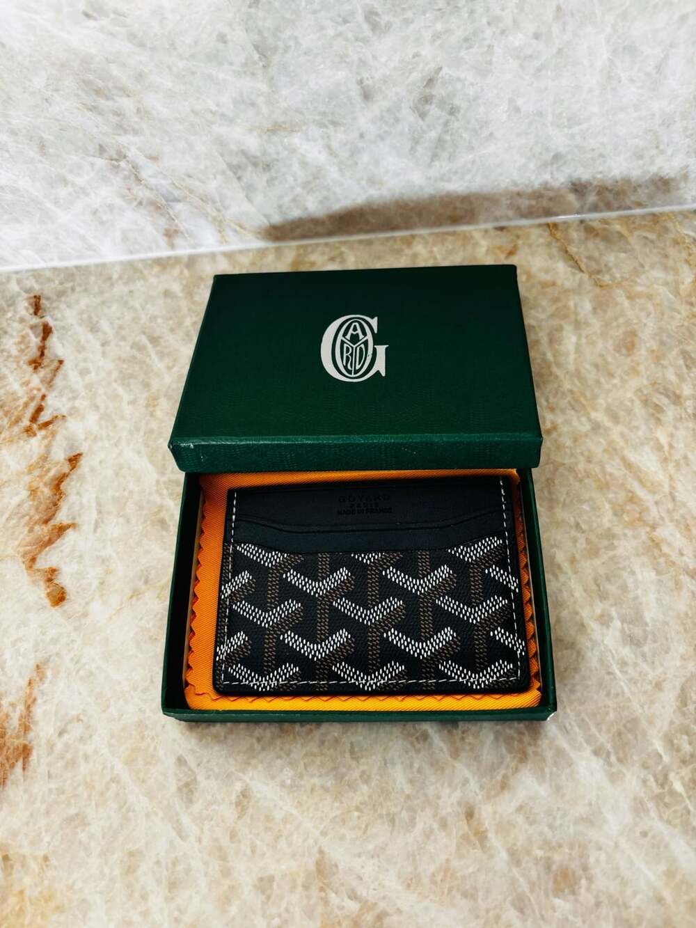 Light Blue Monogram Card Holder – Leather Paris Style